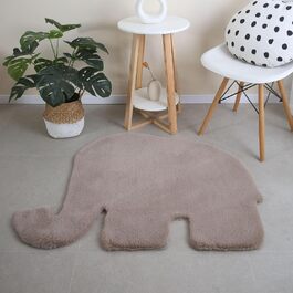 Дитячий килим Elephant Design Невеликий килимок зі штучного хутра бежевий 80х100 см - Кудлатий пухнастий килимок для дитячої дівчинки та хлопчика Екстра м'який килимок, що миється - Килимок для дитячої кімнати 80х100 см бежевий