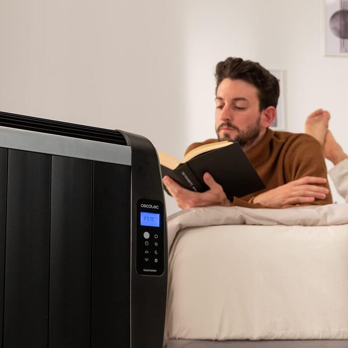 Електричний конвектор Cecotec ReadyWarm 2500 Thermal: 1800 Вт, алюміній, LCD, 3 режими, таймер, Slim, захист Overprotect, білий (8 елементів, чорний)