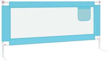 Бортик для ліжка дитячого vidaXL 200x25 см, синій, тканинний захист від випадання для малюків та дітей