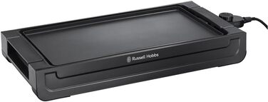 Рашет гриль Russell Hobbs на 8 персон з 8 сковородами та дерев'яним шпателем, 2 грильні пластини: з натурального каменю з жолобом для соку та антипригарне двостороннє рельєфне/тепаньякі, гриль для піци, 26280-56 (настільний гриль)