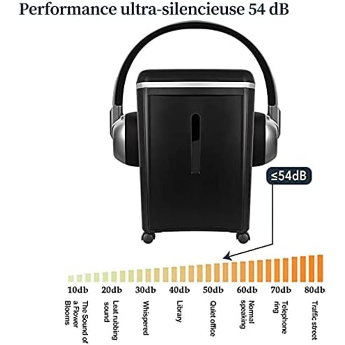 Шредер WOLVERINE P5 для безпечного знищення документів, 8 листів, мікроріз, для паперу та кредитних карт, тихий, знімний контейнер 17л (Чорний)