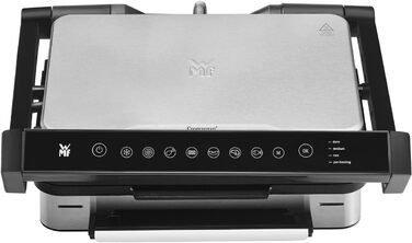 Контактний гриль WMF Profi Plus Perfection: електричний, 2000 Вт, 6 програм, сенсорна технологія, антипригарне покриття, з нержавіючої сталі матового кольору