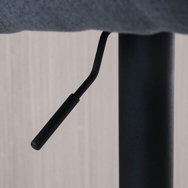 Барний стілець HOMCOM, регульований по висоті, з підніжкою, для кухні та бару, оббивка під льон, темно-сірий, 54x54x92-112 см