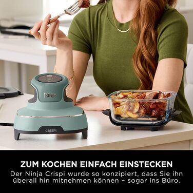 Ninja CRISPi Airfryer: Фритюрниця-конвекційна піч, 3.8 л, 4-в-1, 1700 Вт, Sage (FN101EUSTGD)