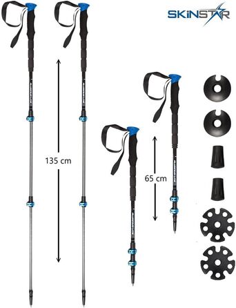 Трекінгові палиці Ski Pole Ski Touring Pole Лижні палиці для походів (ЧОРНИЙ/СИНІЙ), 1 Touring Pole