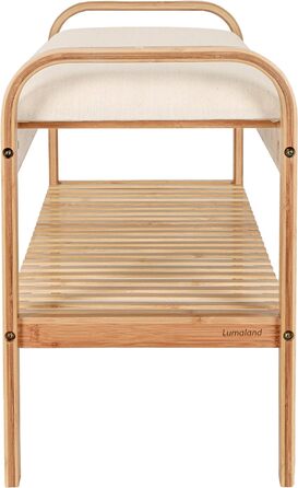 Бамбукова підставка для взуття Lumaland з лавкою - 90x50x30 см
