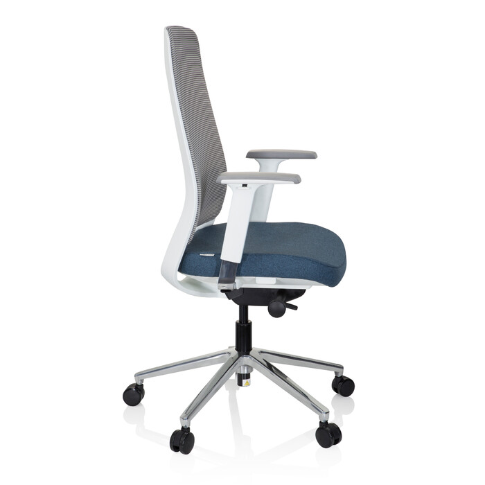 Офісне крісло / поворотне крісло CHIARO T2 WHITE сітка / тканина сіра / синя hjh OFFICE