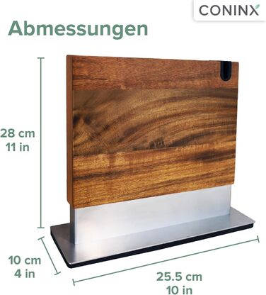 Магнітний тримач для ножів Coninx | Тримач для кухонних ножів з акціїї | Двосторонній, антиковзний