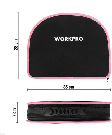 Набір інструментів WORKPRO Pink 103 предмети в сумці для дому та ремонту - ідеальний подарунок для майстра DIY