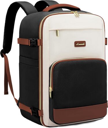 LOVEVOOK Рюкзак ручної поклажі, 40L, для подорожей та бізнесу, водонепроникний, 17.3 дюйми, для жінок, зелено-бежевий (40x20x25 см)