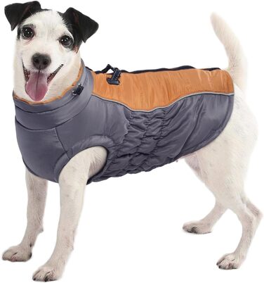 Зимова куртка для собак Kuoser, тепла куртка для собак, водонепроникна, флісова зимова куртка, коричнева, XS
