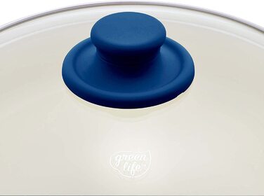Набір посуду GreenLife з м'яким покриттям і антипригарним покриттям, 16 предметів, без ПФАС, (синій, набір посуду з 16 предметів)