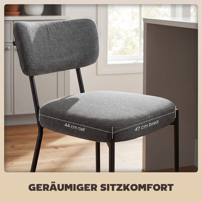 Набір з двох барних стільців, м'які барні стільці з вигнутою спинкою, для кухонного острова, зони сніданків, сірого кольору.