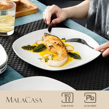 MALACASA Серія Elisa, 6-ти частинний набір порцелянових тарілок (6 шт.) для 6 осіб