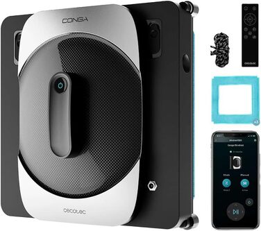 Робот для миття вікон Cecotec Conga Windroid 1290 DoubleSpray Connected, 72 Вт, квадратний, з додатком та пультом, подвійний розпилювач, 3 режими