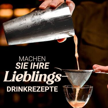 Набір шейкерів для коктейлів Zulay з нержавіючої сталі 700 мл (6 шт.) – шейкер, джиггер, стік та ложка для змішування – для Маргарити та інших коктейлів