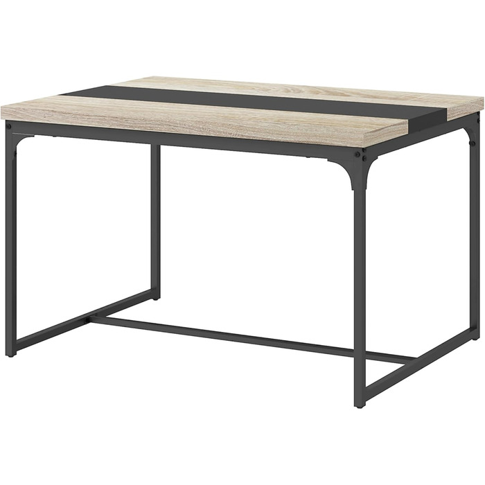 Стіл обідній HOMCOM для 6 осіб, кухонний стіл, індустріальний стиль, чорний метал та дерево, 120 x 89 x 75,5 см