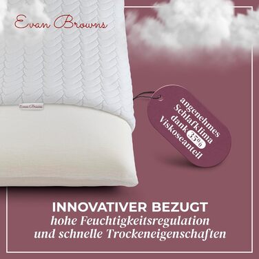 Подушка для шиї EVAN BROWNS Memory Foam 67x35x13 см - Зручна та ергономічна подушка для бічних та спинних спальних місць - Ортопедична подушка - ідеально підходить для чохлів 40x80 см