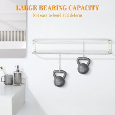 Тримач для рушників подвійний з нержавіючої сталі 304, 80 см, для ванної кімнати та кухні