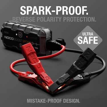 Портативний пусковий пристрій NOCO Boost GB20: 500A UltraSafe Powerbank - 12V літієвий стартер з кабелями для бензинових двигунів до 4.0L