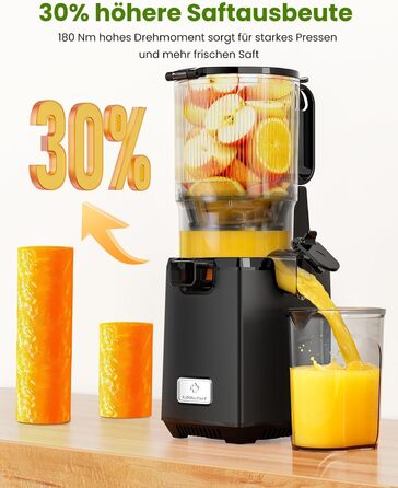 LINKChef Slow Juicer: повільний соковичавник для овочів та фруктів, 1.8 л, з функцією реверсу, BPA Free