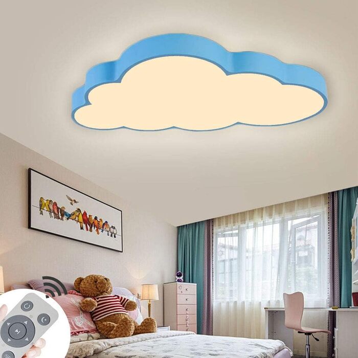 Світлодіодне стельове світло з регулюванням яскравості Хмари Стельова лампа Вітальня Стельова лампа Спальня Кухня Світло Енергозберігаюче світло (з регулюванням яскравості) (Блакитні хмари-48w), 64W