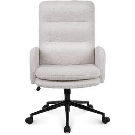 Крісло для дому та офісу Youhauchair з кашеміру, ергономічне, з високою спинкою, регульована висота, кремовий колір
