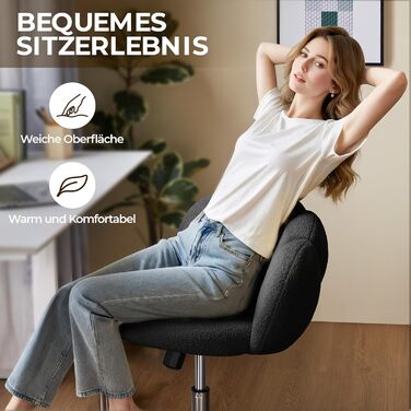 Крісло офісне Yaheetech, ергономічне, чорне, регульоване по висоті, до 136 кг, для дому/офісу