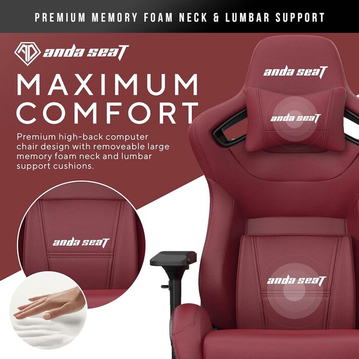 Крісло ігрове Anda Seat Kaiser 2 XL Leder – ергономічне, з підлокітниками 4D, підголовником та поперековою підтримкою (каштанове)