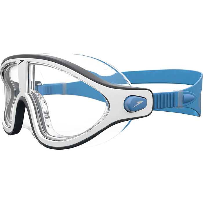 Окуляри Speedo Unisex Biofuse Rift Mask Bondi синій/білий/прозорий однорозмірний комплект із затискачем для носа Competition