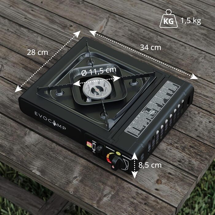 Газовий намет 1-flammig з Piezozündung, туристичний газовий балончик MSF-1a 227 g, туристичний намет з кейсом - ідеально для відпочинку на природі (1-flammiger газовий балончик + 4 газових картриджів)