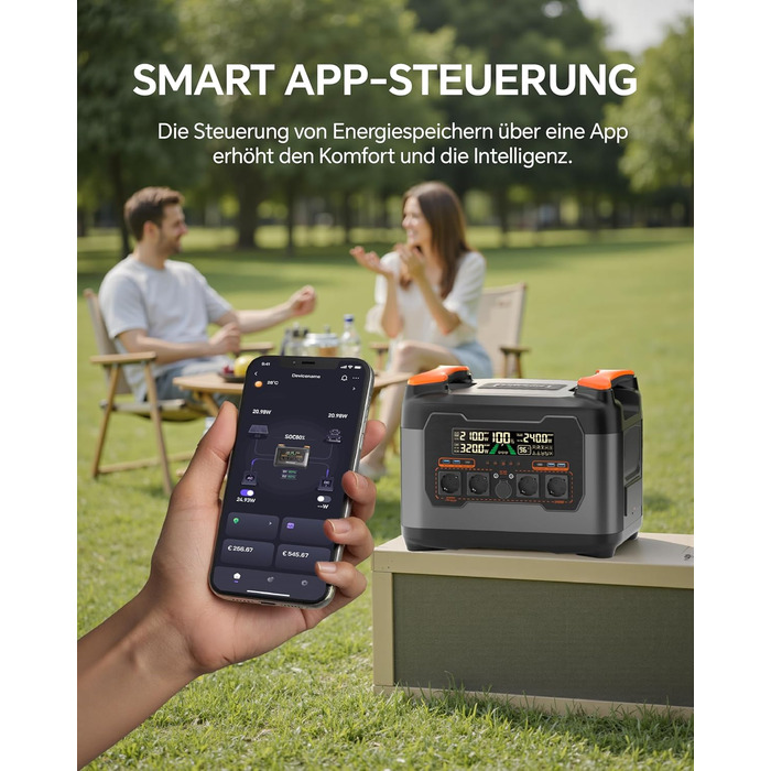 Портативна електростанція NECESPOW S2400, 1102.5Wh LiFePO4, 1500W (3000W пік), 3 розетки AC, чиста синусоїда, 50Hz, для дому та відпочинку на природі