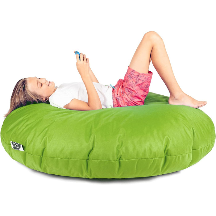 В 1 Функція Beanbag Seat Cushion Bean Bag - Kiwi - діаметр 100 см у 25 кольорах та 3 різних кольорах Розміри - повністю заповнені, 2