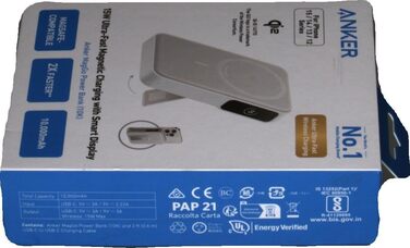 Вт MagSafe Powerbank, 10 000 мАг, дисплей і підставка, включаючи кабель USB-C (білий), 15