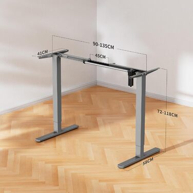 Рама для столу ErGear з регулюванням висоти, 4 пам'яті, сіра