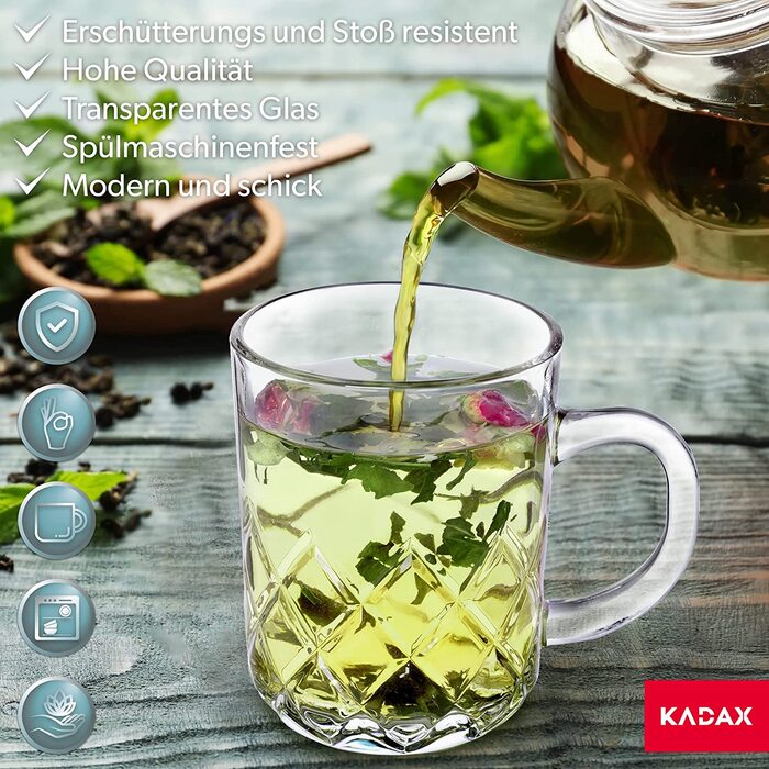 Чайні келихи KADAX Lisa 6 шт 230 мл скляні