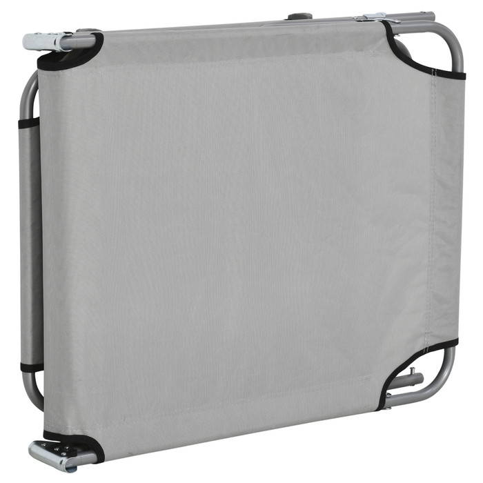 Шезлонг для саду, пляжу та відпочинку, складаний, з захистом від сонця, 187 x 58 x 36 см, сірий