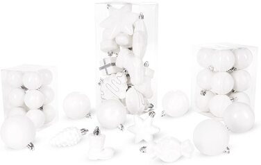 БРУБЕЙКЕР набір з 77 предметів Різдвяні дрібнички для різдвяної ялинки-пластик / срібло (білий)