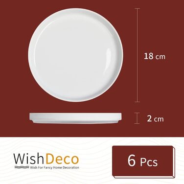 Набір десертних тарілок 18 см 6шт White WishDeco