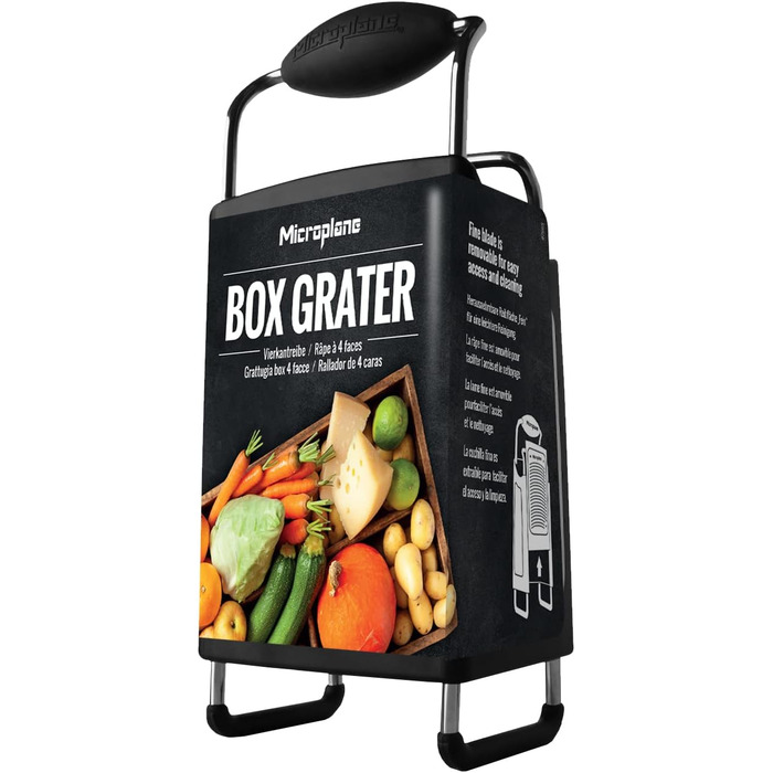 Терка Microplane 4-стороння, нержавіюча сталь, чорна, 27 x 13,9 x 9,5 см