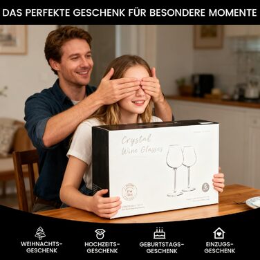 Набір келихів для вина PROST! 6 шт. 491 мл, без свинцю, для червоного та білого вина, 496 мл (набір 6 шт.)