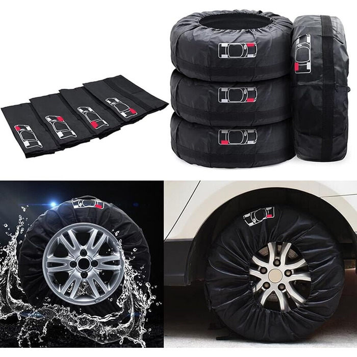 Набір чохлів для шин Geloo 18-22 дюйми (4 шт.) - Водонепроникні, пилонепроникні, чорні