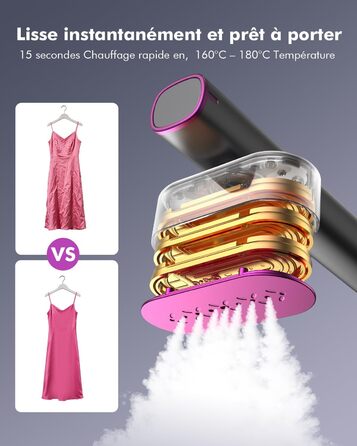 Портативний паровий випрямляч для одягу Stunden - 2 в 1 (праска + випрямляч), 1000 Вт, 110-240V, для подорожей та дому