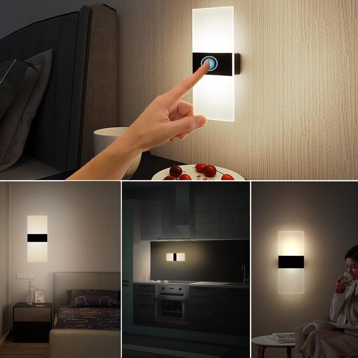 Акумуляторний настінний світильник Touch Dimmable, 4000 мАг, USB акумуляторний, магнітний, біле світло, 2 шт. и