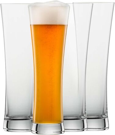 Келих для пшеничного пива SCHOTT ZWIESEL Basic 0,5 л (набір з 4 штук), прямолінійні склянки для пшеничного пива, келихи з тританового кришталю, які можна мити в посудомийній машині, виготовлені в Німеччині (посилання. Без 130007)