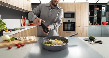 Сковорода Lagostina Tempra Mineral з антипригарним покриттям, діаметр 28 см, ручки з силікону, ефект каменю, для всіх типів плит