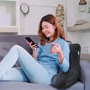 WhooLoo Лежанка для читання, спинка для підтримки, великий кут нахилу для дорослих, для перегляду телевізора, з м'якою оббивкою, проти печії, відпочинку, хропіння, 100% Memory Foam знімний чохол