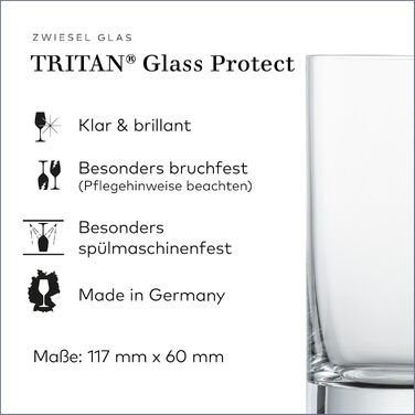 Склянки для віскі Zwiesel Glas Tavoro, 0.4 л, набір 4 шт., сумісні з посудомийною машиною, Tritan-кришталь, Made in Germany