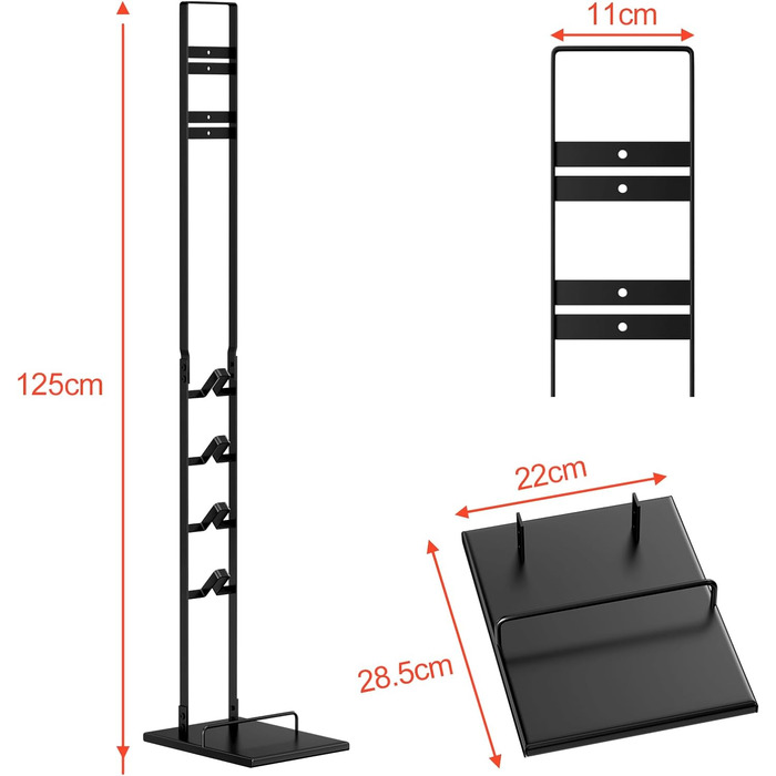 Підставка для пилососа Fousenuk чорна, металева підлогова підставка для бездротових та ручних пилососів, V11 V10 V8 V7