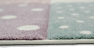 Килим-мрія для дитячої кімнати, ігровий килим і дитячий килим, дизайн у вигляді зірочок у формі серця, рожевий, білий, сірий Розмір (80 х 150 см, кремово-рожевий, синій)